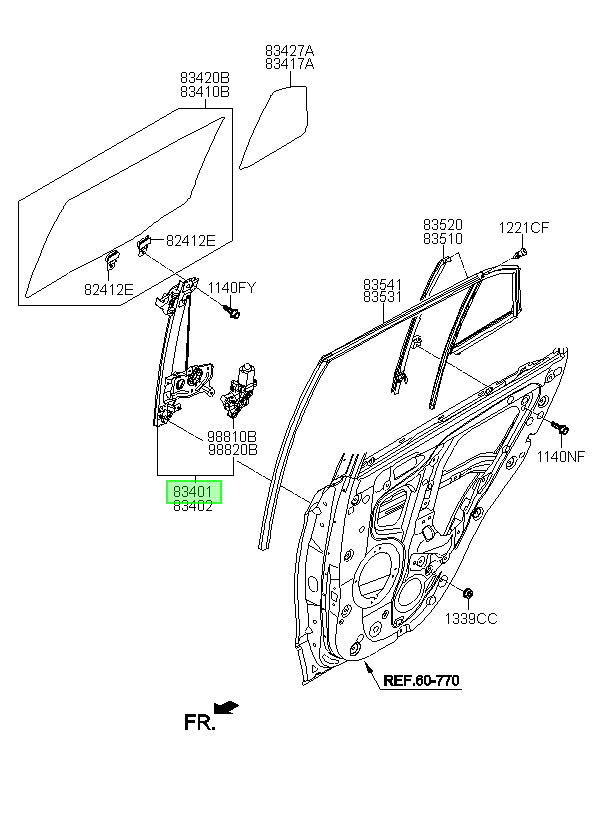 Cremallera Alzav Tras Lh. Orig. Para Hyundai Creta 2015-2019