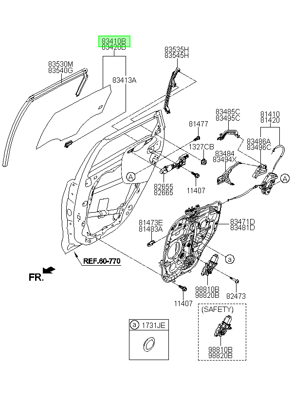 Vidrio Puerta Tras. Orig. Para Hyundai I30 Desde 2017