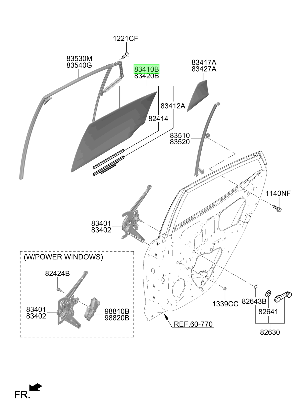 Vidrio Pta. Tras. Izq. Lh Orig. Para Hyundai I10 2019-2025
