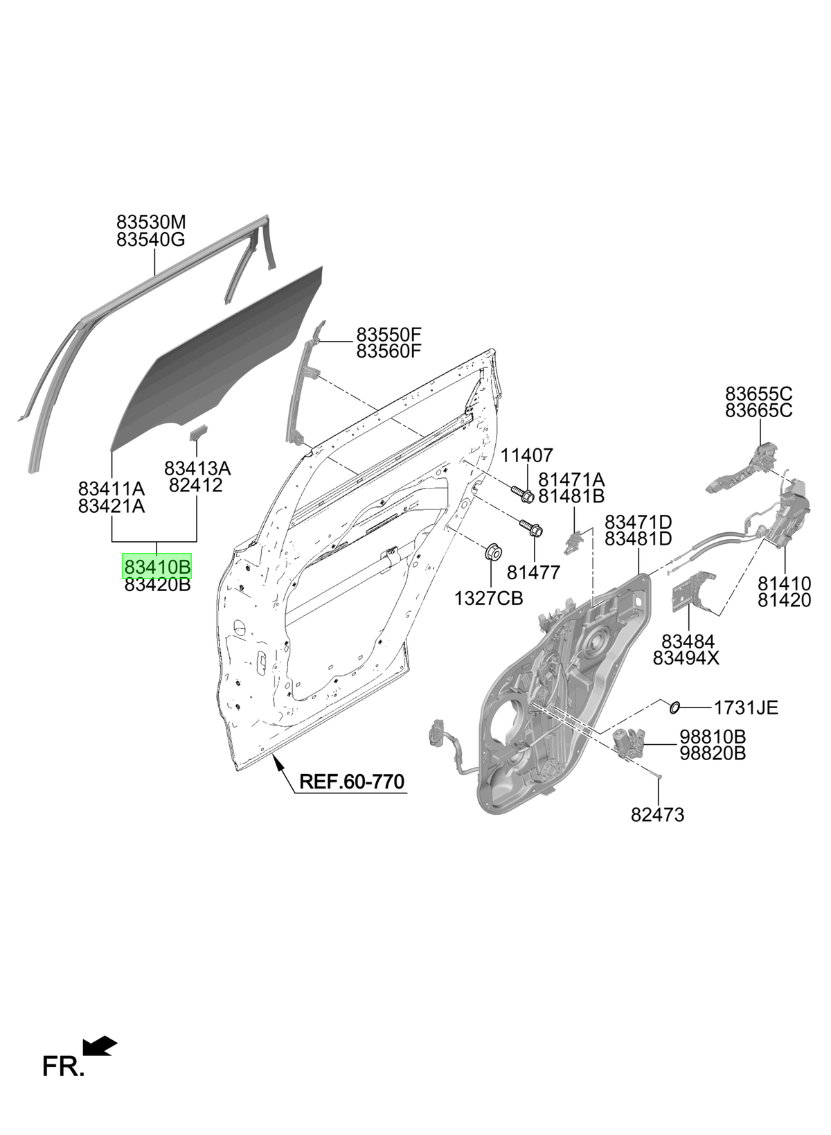 Vidrio Puerta Lh Orig. Para Hyundai Santa Fe Desde 2018