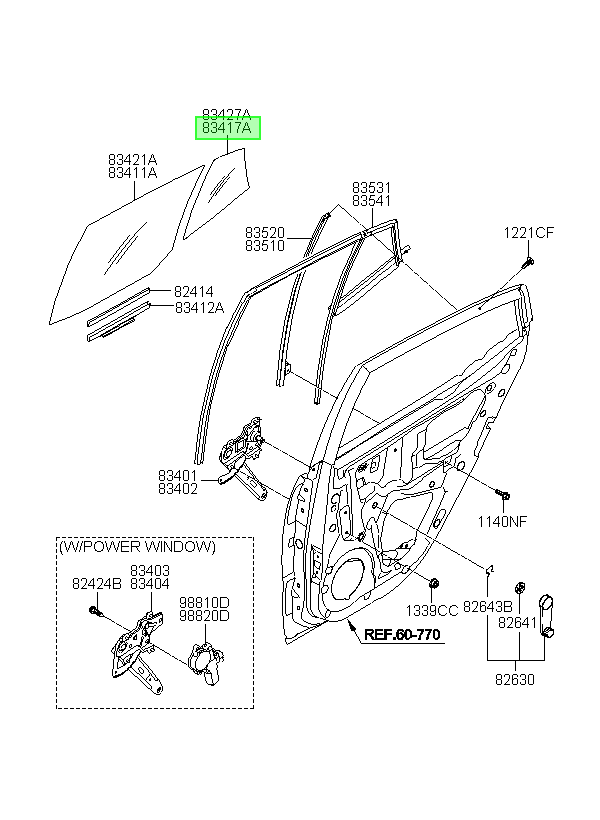 Vidrio Fijo Lateral Lh Orig. Para Hyundai 2010-2015