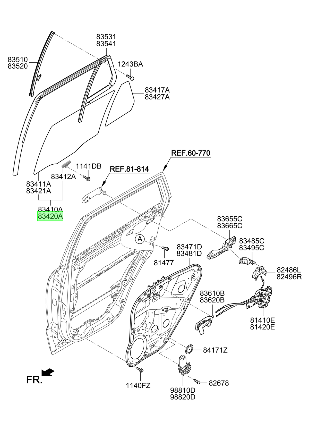 Vidrio Pta. Tras. Der. Original Para Kia Rio 2000-2025