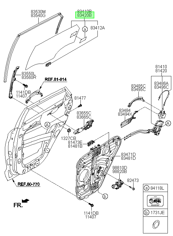 Vidrio Puerta Tras. Rh Orig. Para Hyundai Tucson Desde 2015