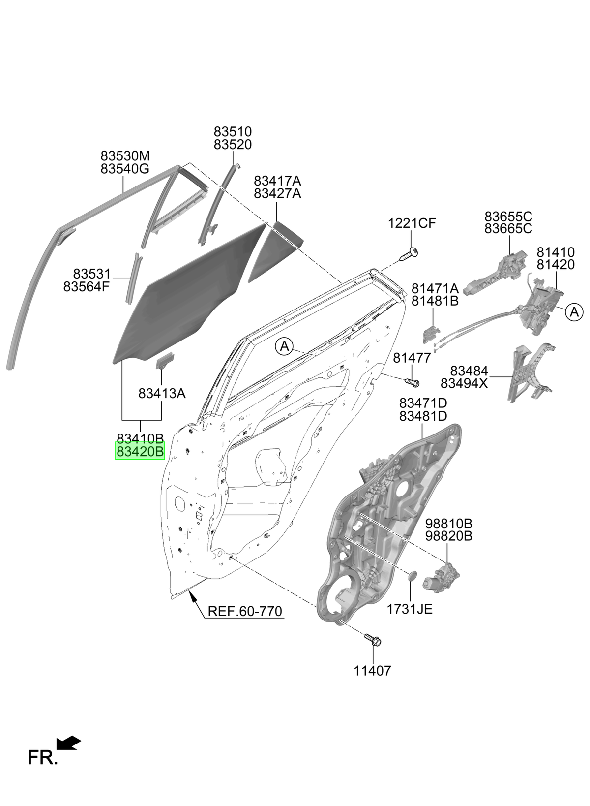Vidrio Puerta Rh Orig. Para Hyundai Venue Desde 2019