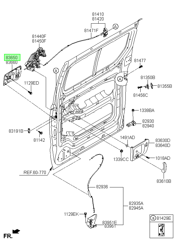 Manilla Ext Puert Tra Izq Para Hyundai H1 2007-2020 Orig.