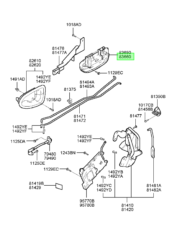 Manilla Ext. Tras. Der. Original Para Hyundai Accent Prime