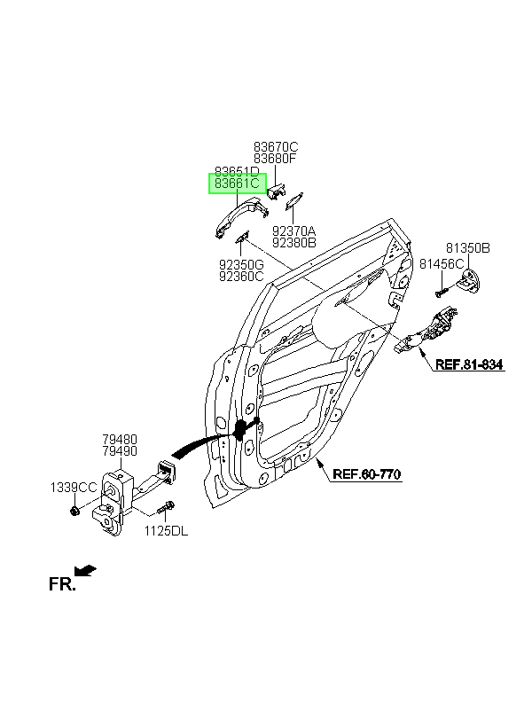 Manilla Puerta Tras. Orig. Para Hyundai Tucson Desde 2015