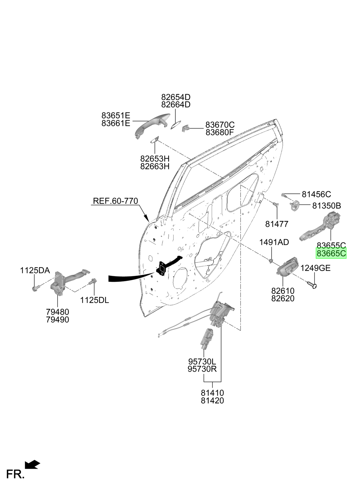 Manilla Rh Original Para Hyundai I10 2019-2025
