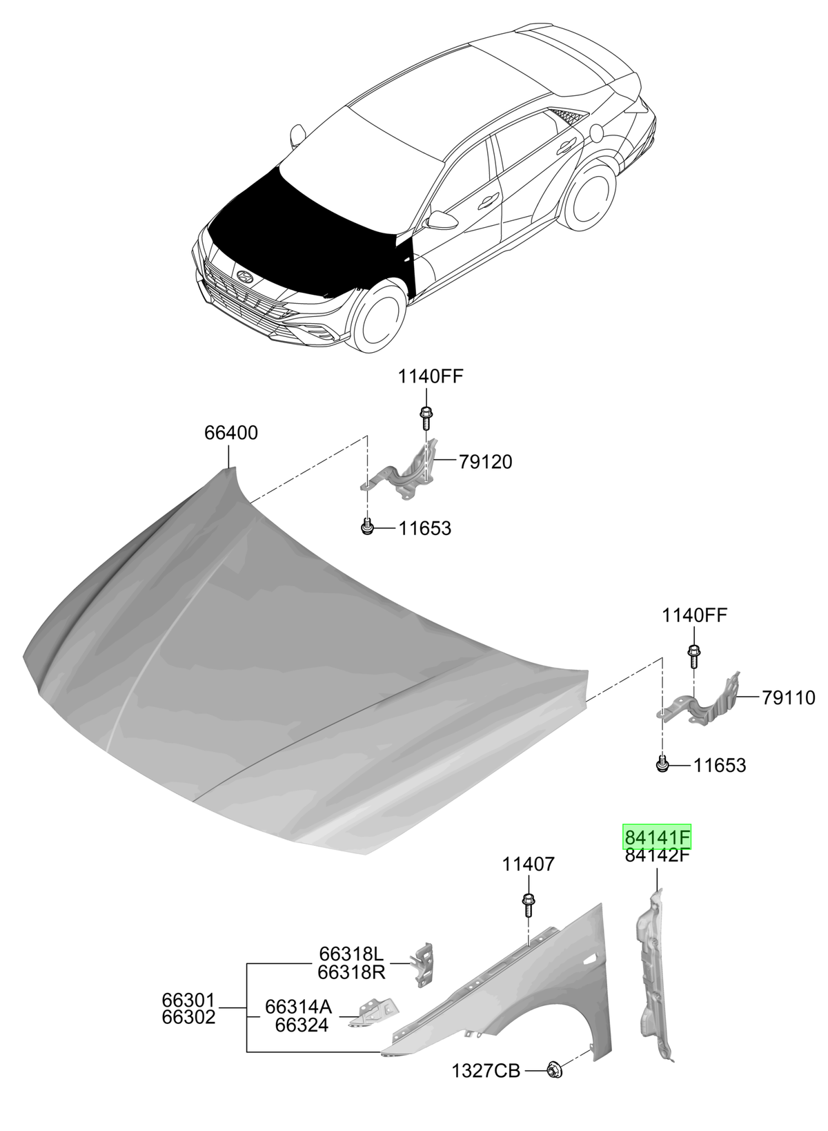 Tapabarro Izq. Lh Original Para Hyundai Elantra 2020-2025