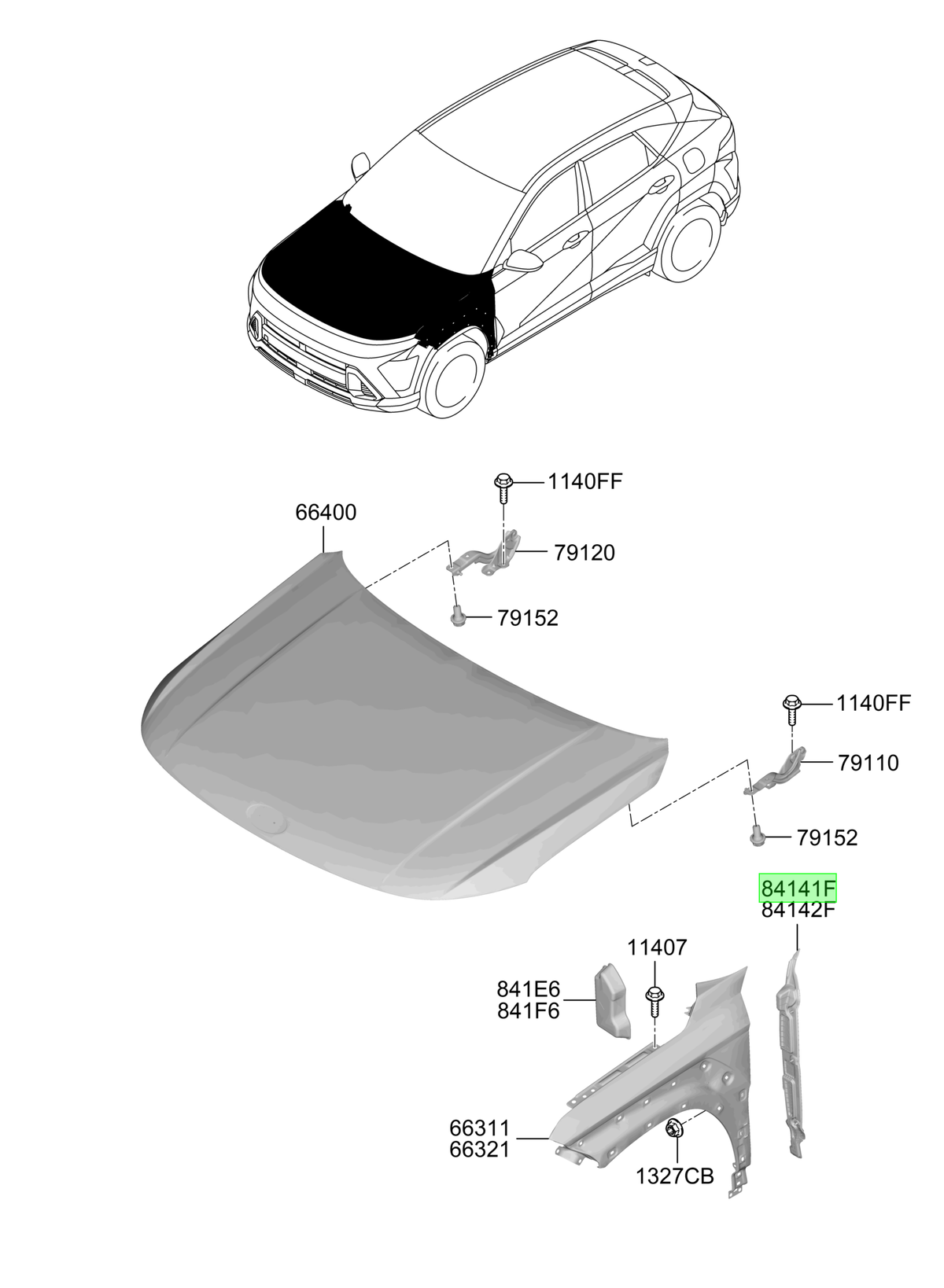 Tapabarro Izq. Lh Original Para Hyundai Kona 2023-2025