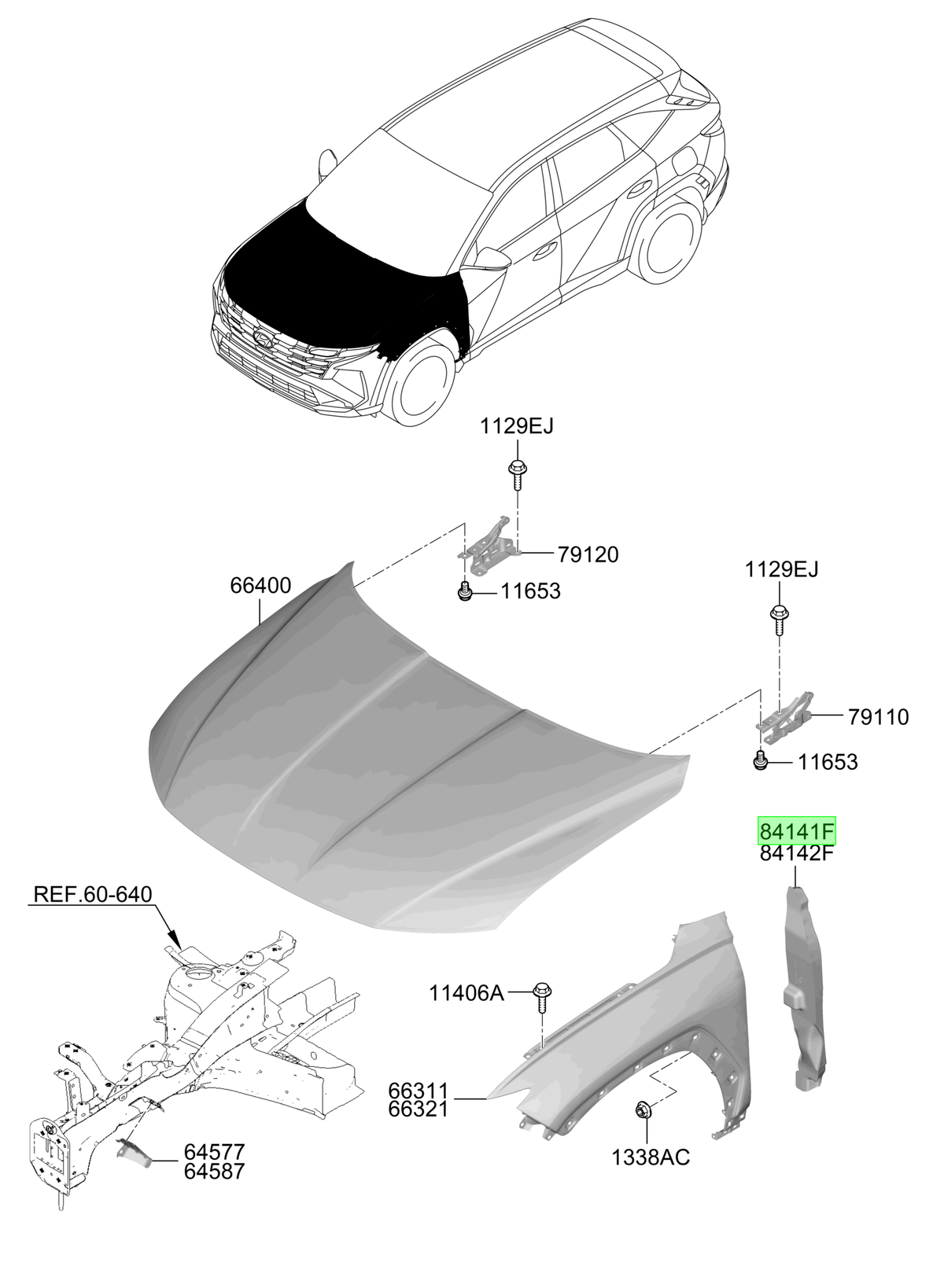 Aislante Lh Original Para Hyundai Tucson 2021-2025