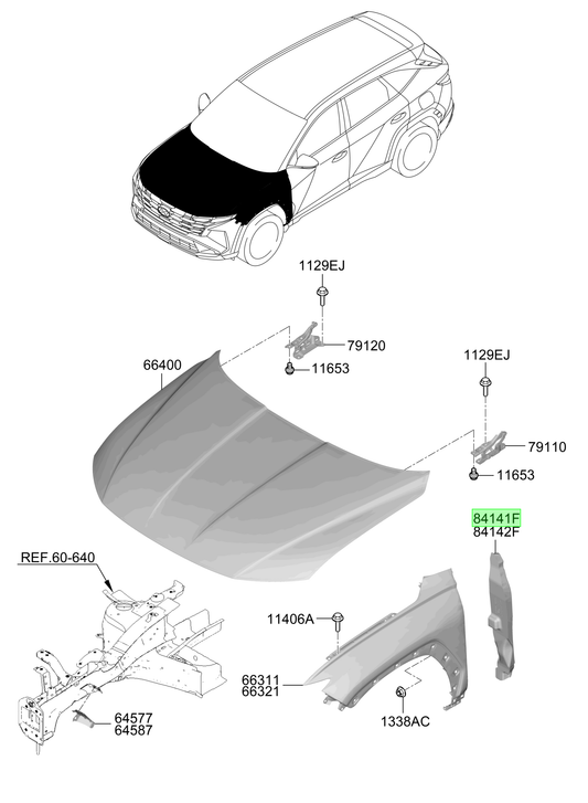 Aislante Lh Original Para Hyundai Tucson 2021-2025
