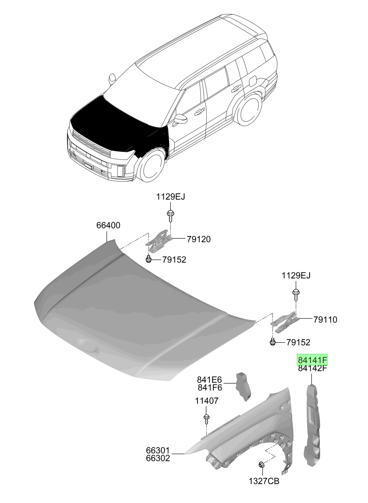 Tapabarro Izq. Lh Original Para Hyundai Santa Fe 2023-2025