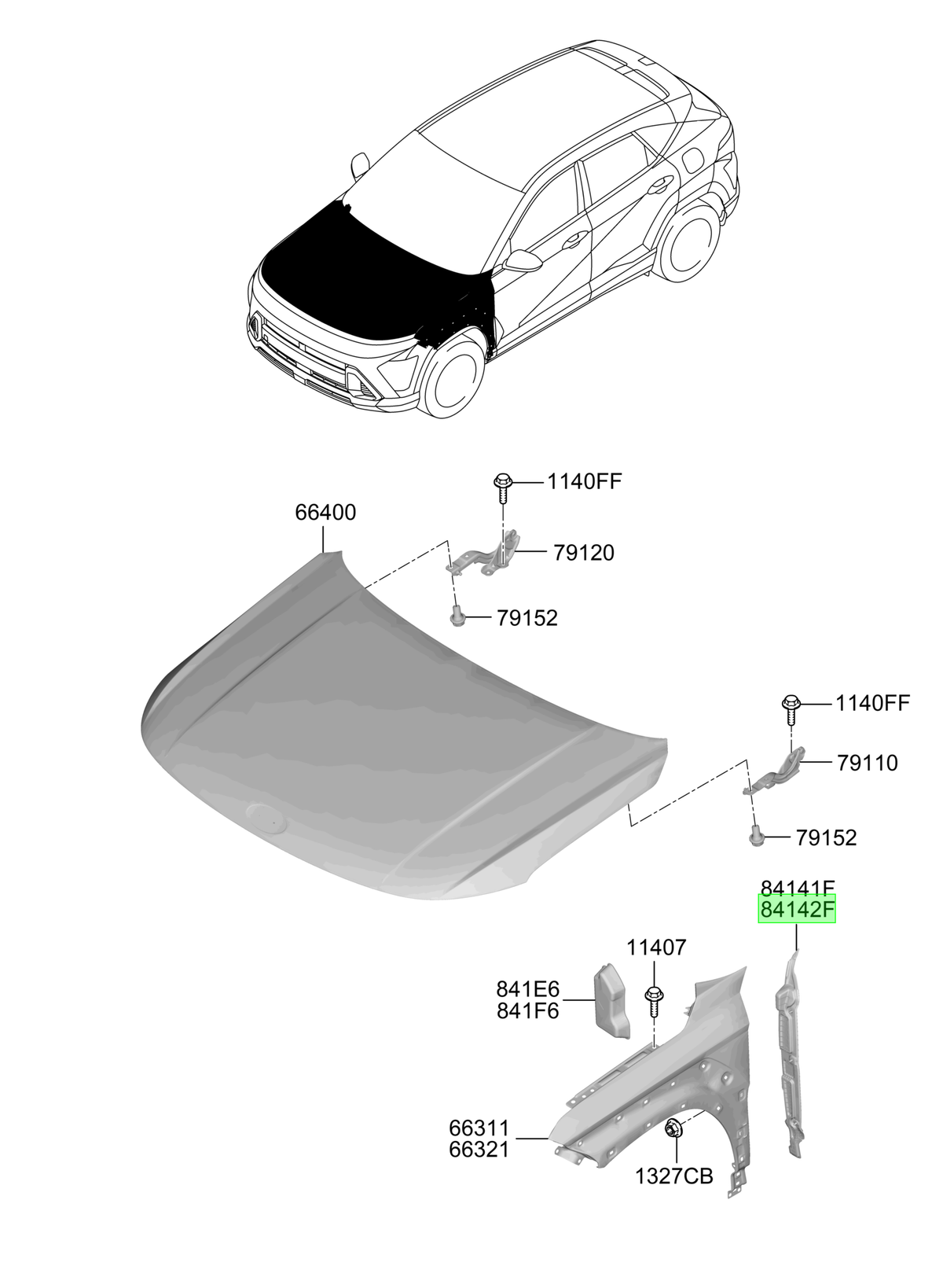 Tapabarro Der. Rh Original Para Hyundai Kona 2023-2025