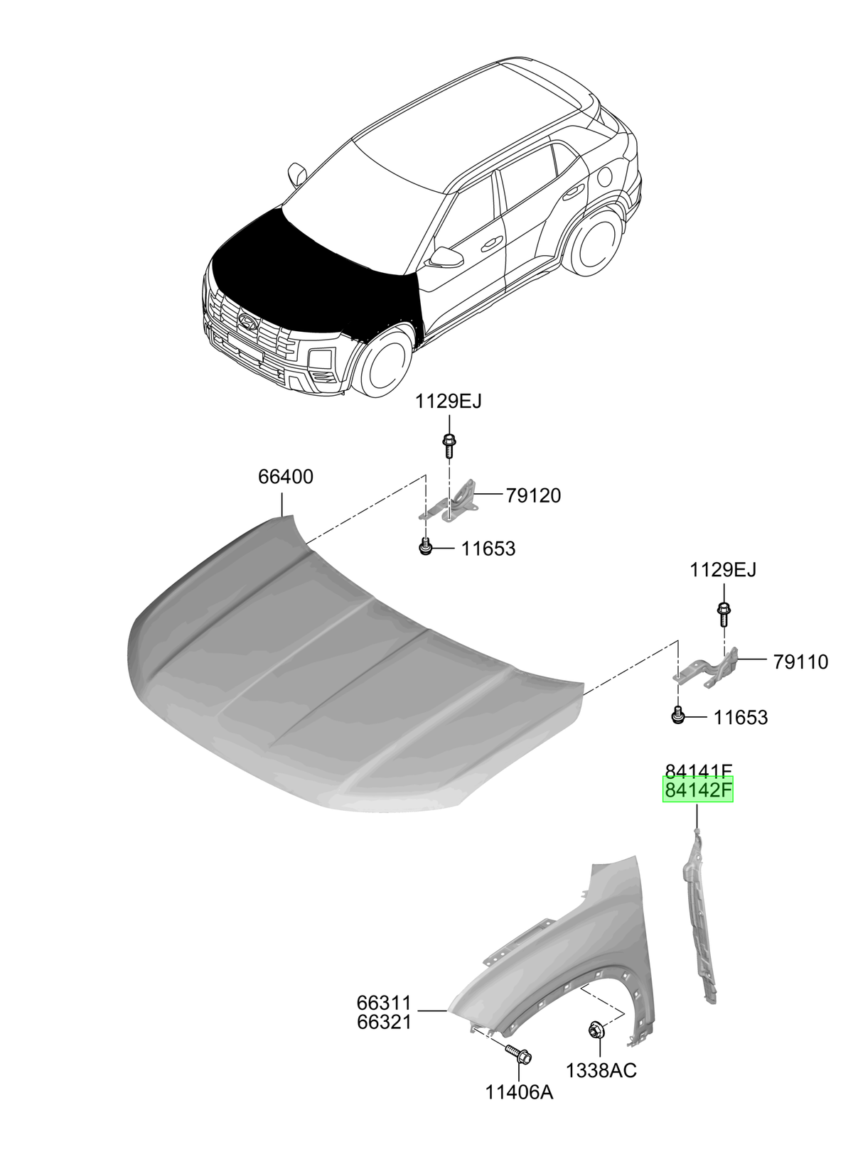 Tapabarro Der. Rh Original Para Hyundai Creta 2021-2025