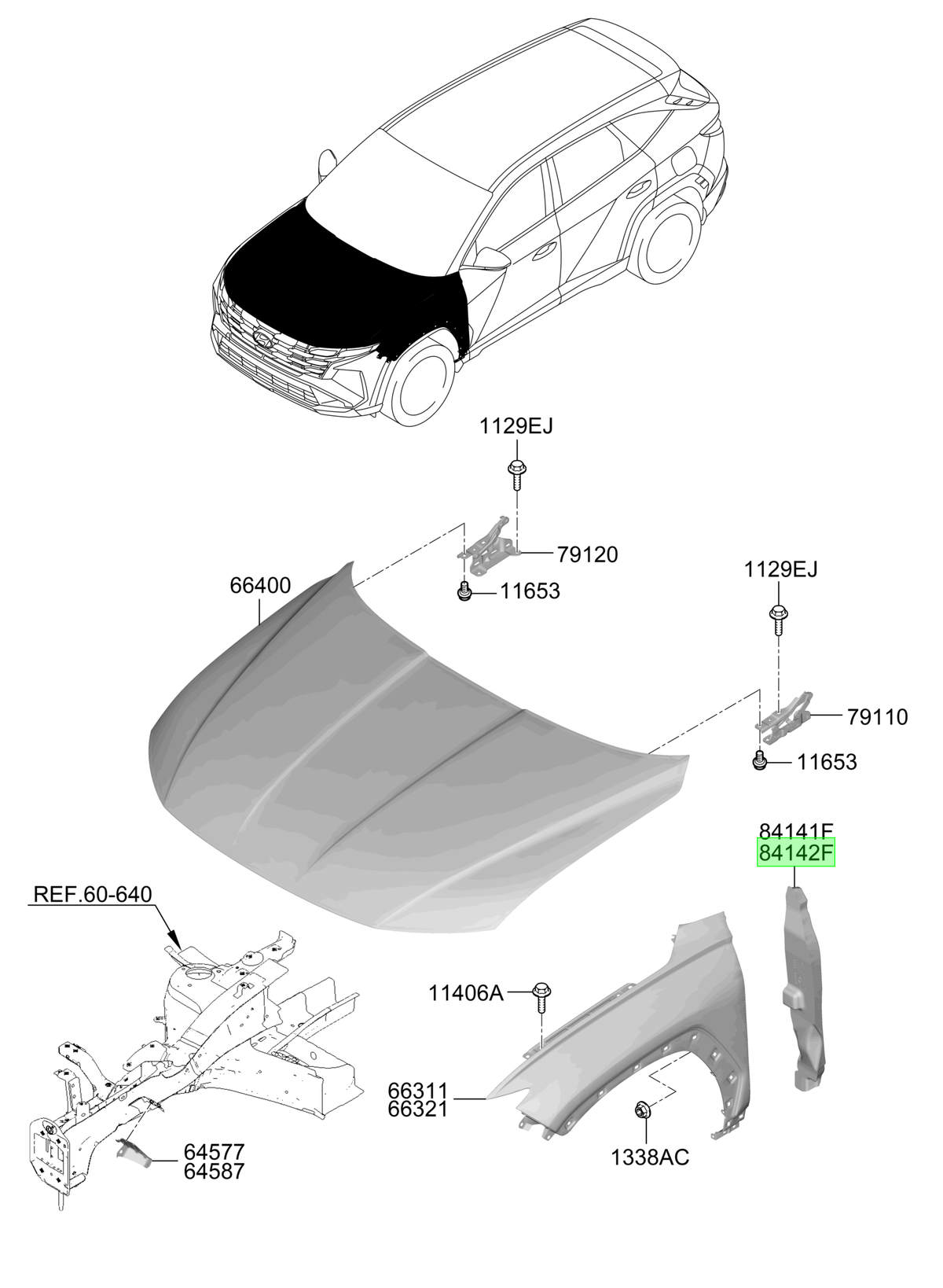 Tapabarro Der. Rh Original Para Hyundai Tucson 2021-2025