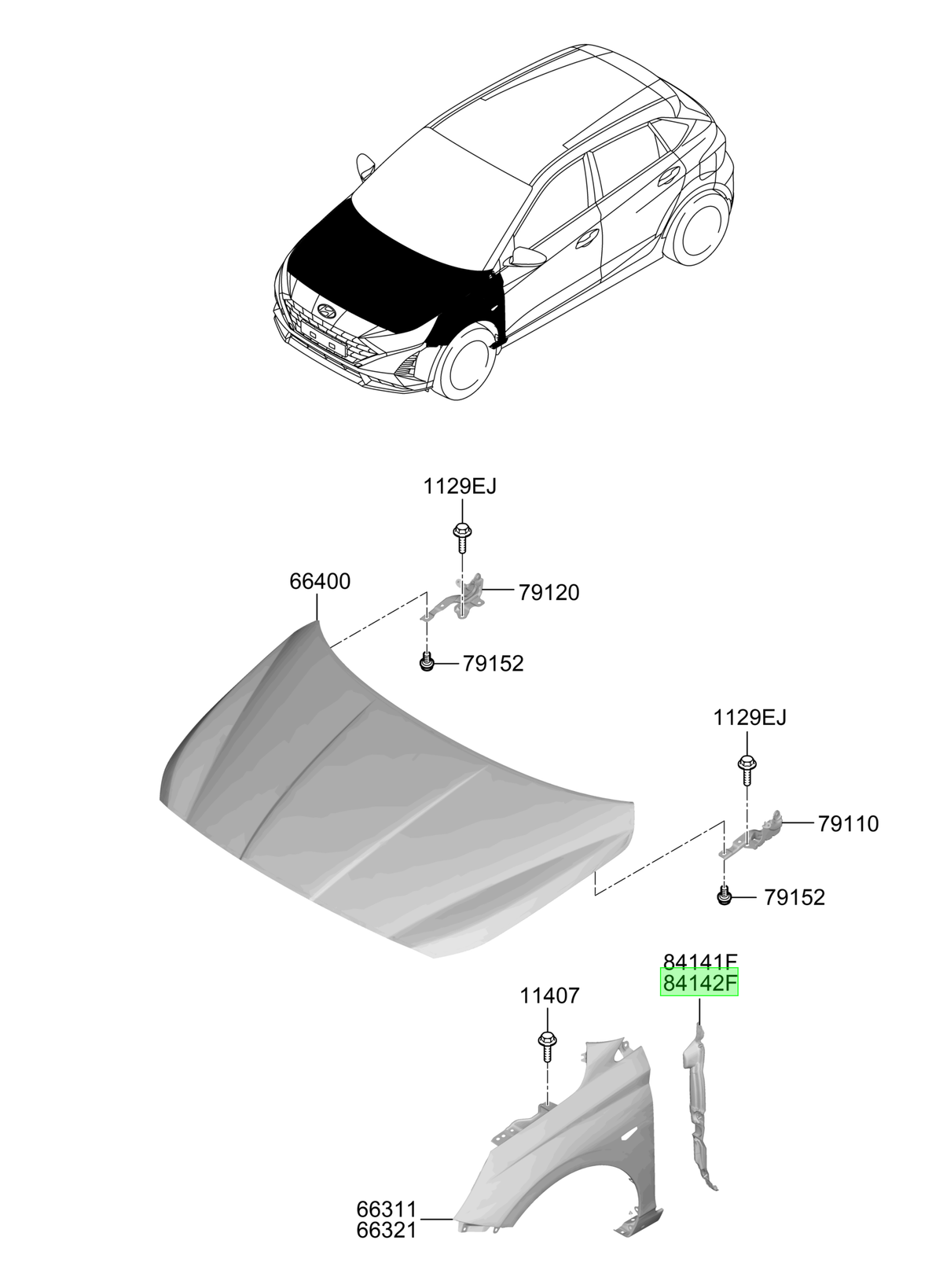 Tapabarro Der. Rh Original Para Hyundai I20 2020-2025