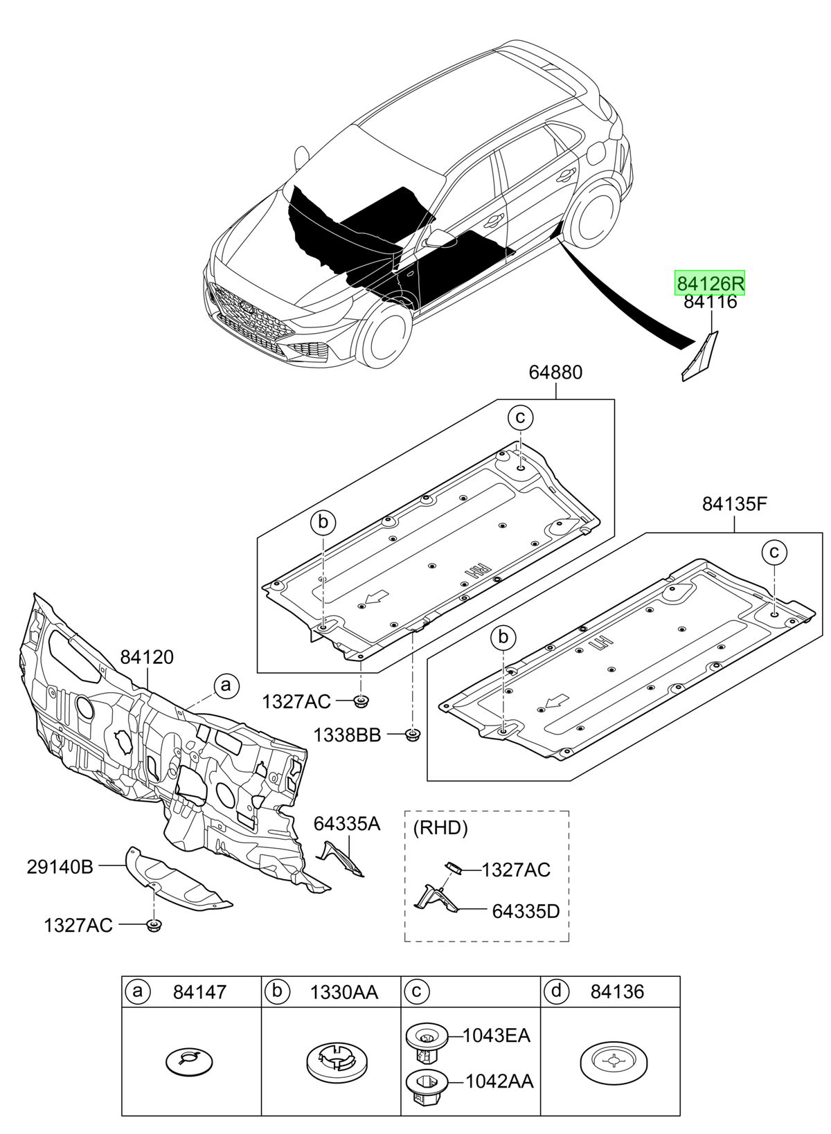 Clip Cubierta Inf Moto Inf Orig. Para Hyundai I30 Desde 2018