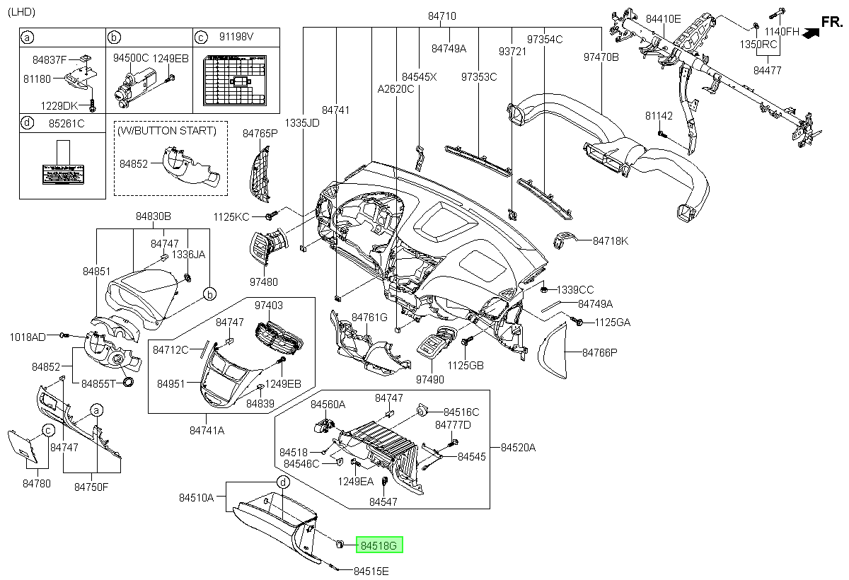Seguro Guantera Orig. Para Hyundai Elantra 2011-2015
