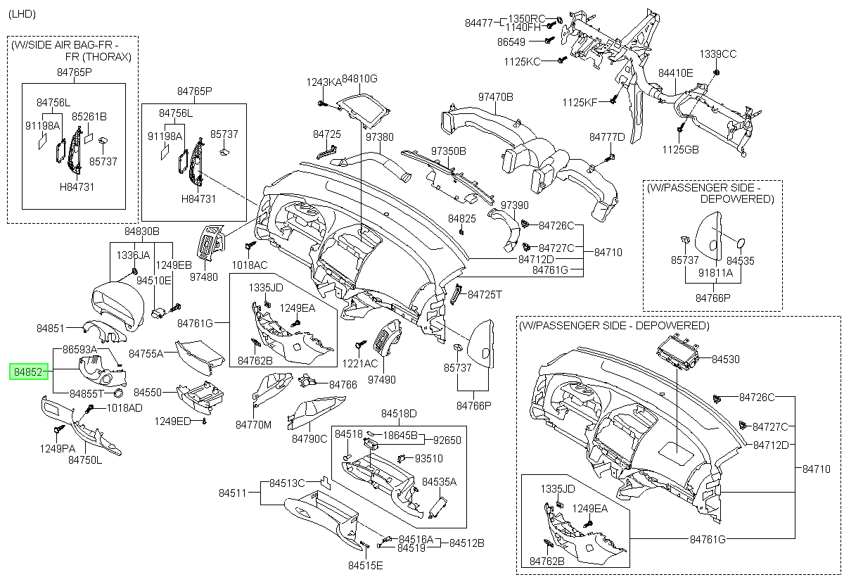 Cubre Columna Direccion Orig. Para Hyundai Elantra 2007-2010