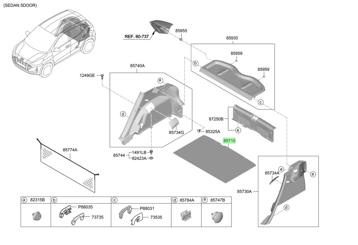 Alfombra Maletero Original Para Hyundai I10 2019-2024