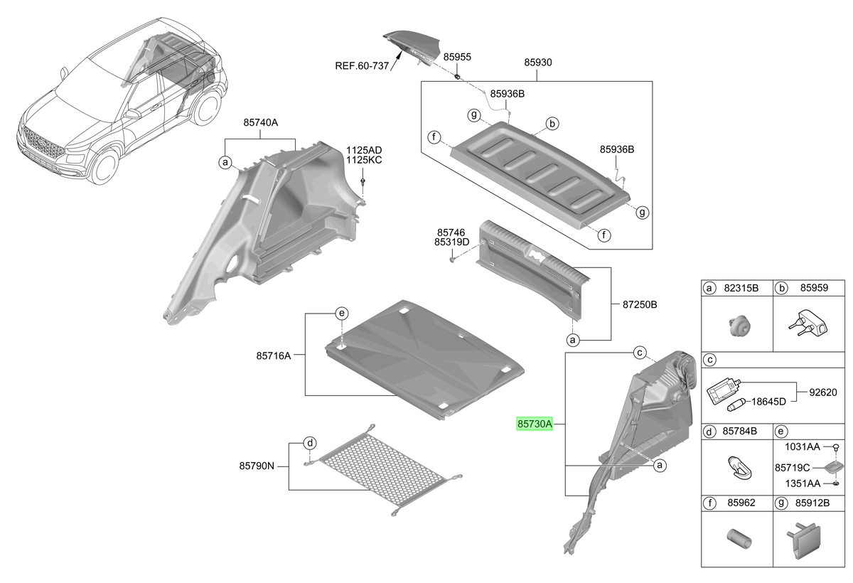 Tapiz Costado Lh Orig. Para Hyundai Venue Desde 2019