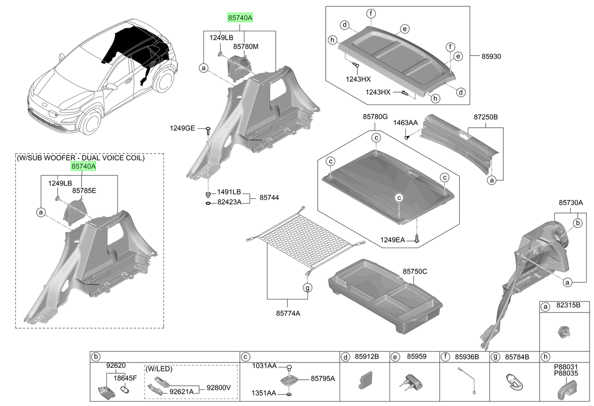 Panel Costado Tras. Der. Rh Original Para Hyundai Kona