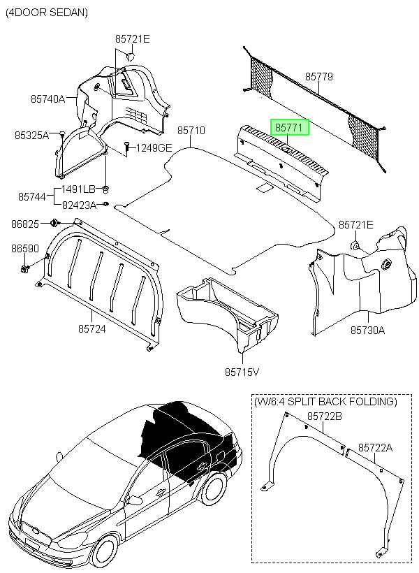 Tapiz Plastico Orig. Para Hyundai Accent 2007-2010