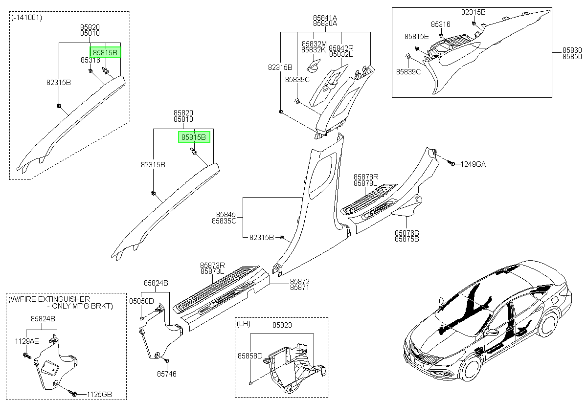 Moldura Original Para Kia Sorento 2014-2024