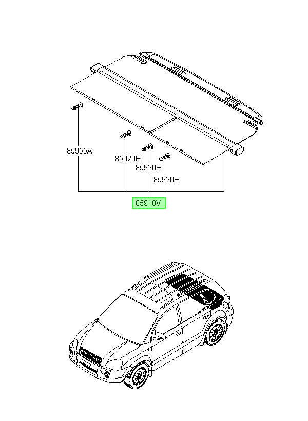 Cortina Original Para Hyundai Tucson 2003-2010