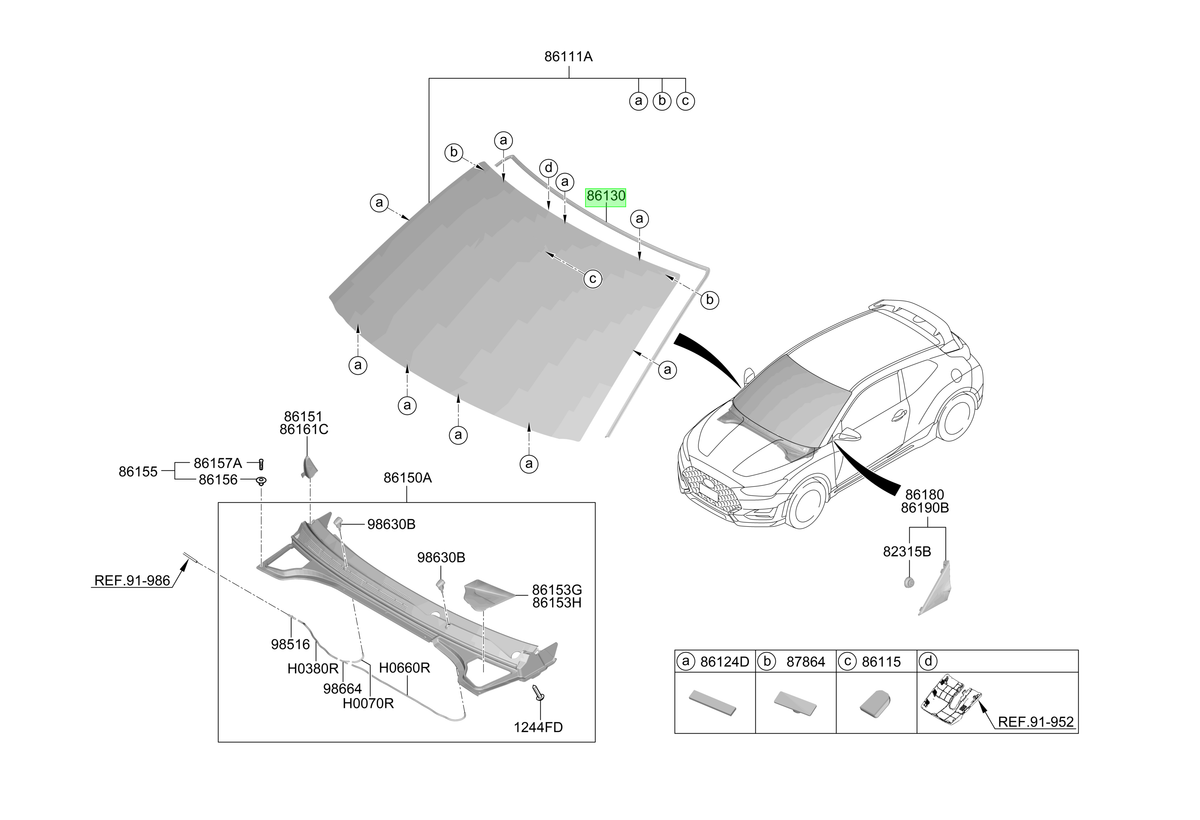 Parabrisas Original Para Hyundai Veloster 2017-2022