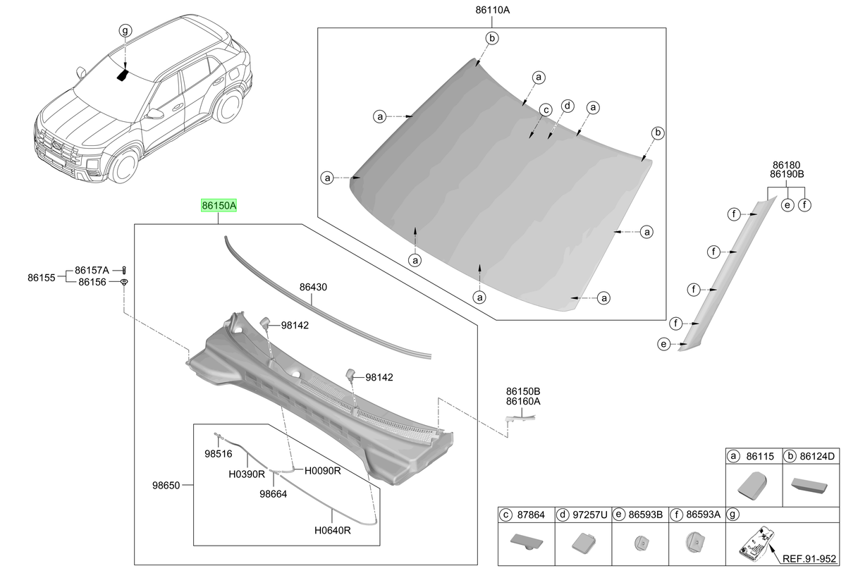 Rejilla Torpedo Original Para Hyundai Creta 2020-2025