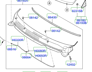 Rejilla Torpedo Para Hyundai Verna desde 2019 Alternativo