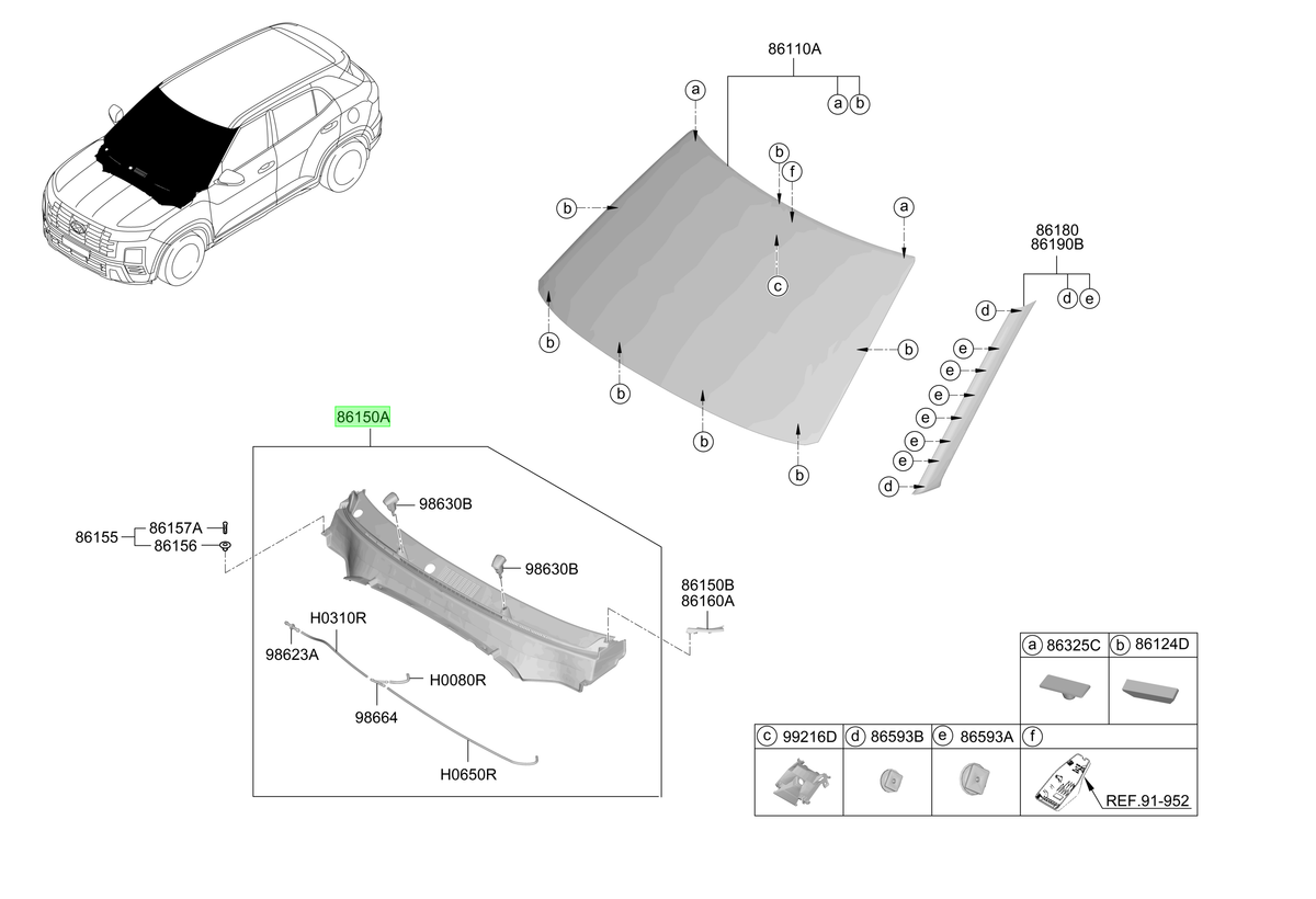 Rejilla Torpedo Original Para Hyundai Creta 2021-2025