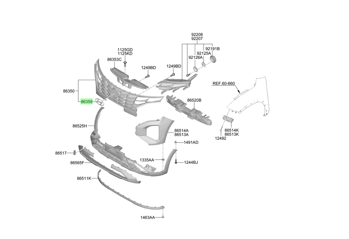 Emblema Del. Original Para Hyundai Creta 2021-2025