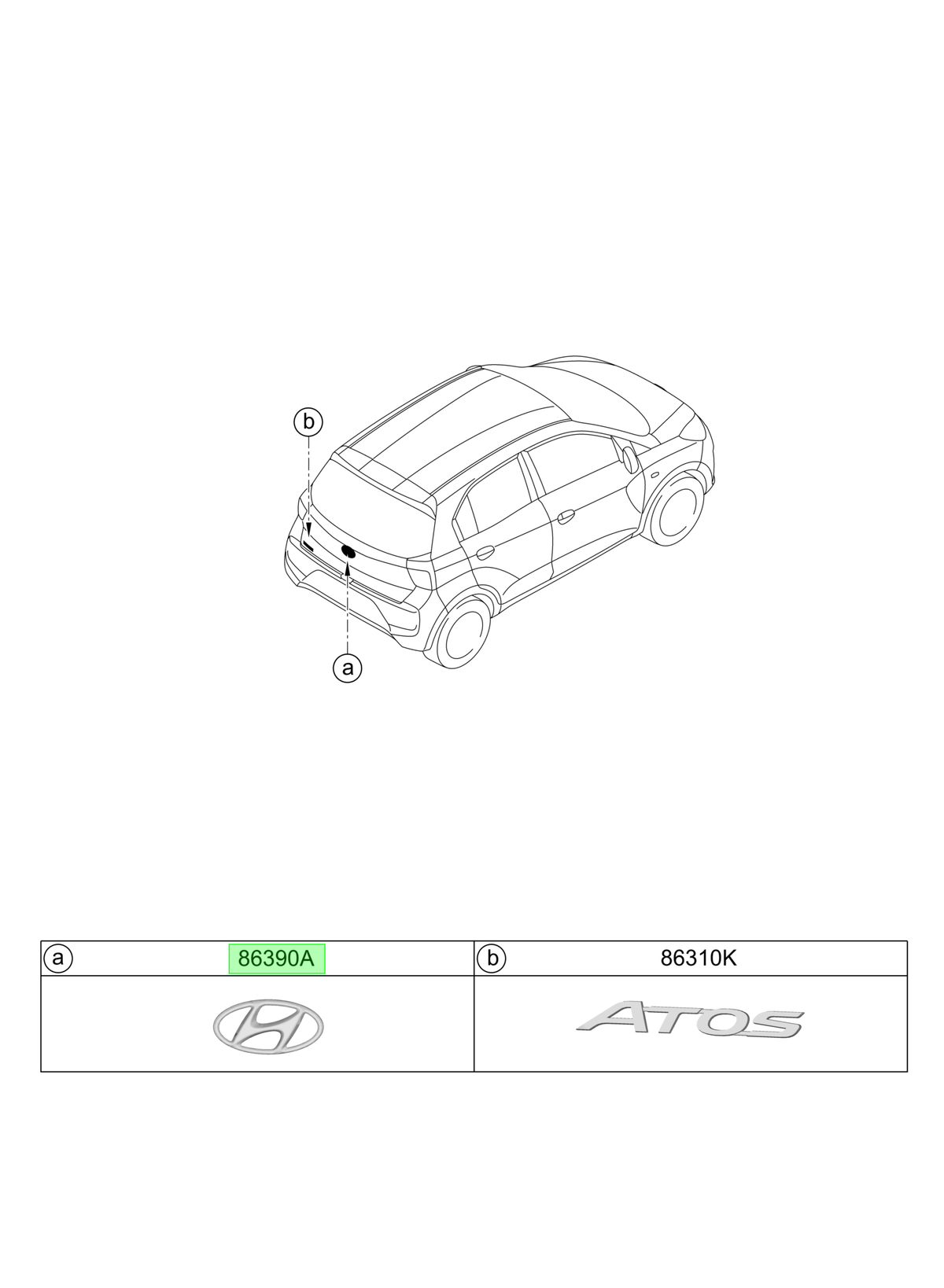 Emblema Original Para Hyundai Atos 2019-2023