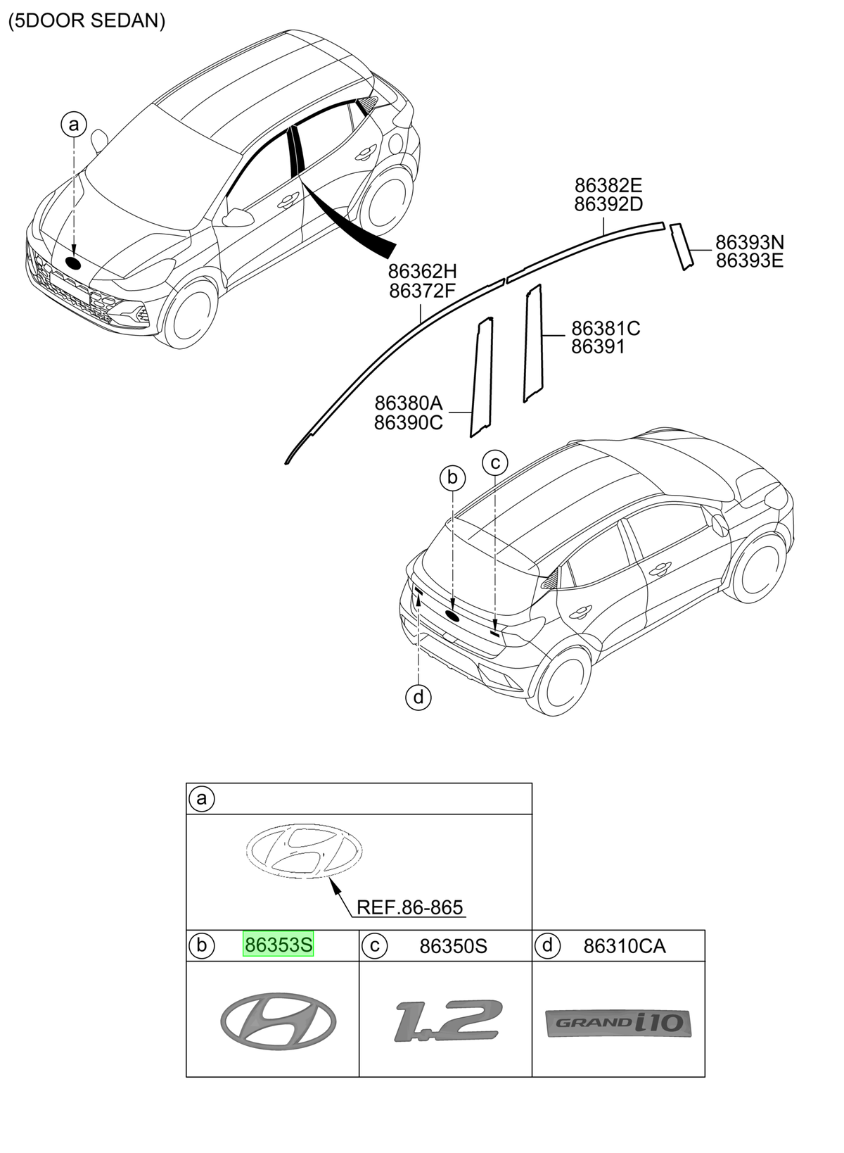 Emblema Tras. Original Para Hyundai I10 2022-2025