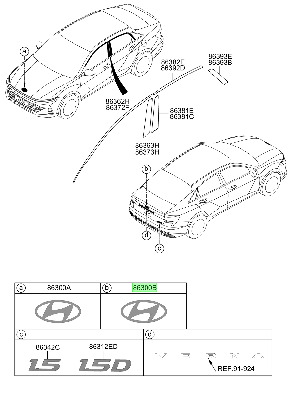 Emblema Tras. Original Para Hyundai Accent 2023-2025