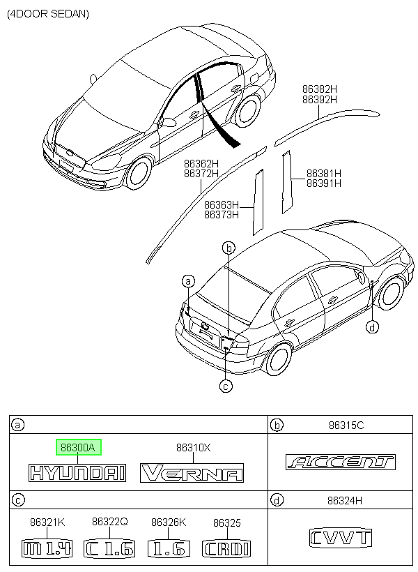 Emblema Original Para Hyundai Accent 2005-2013