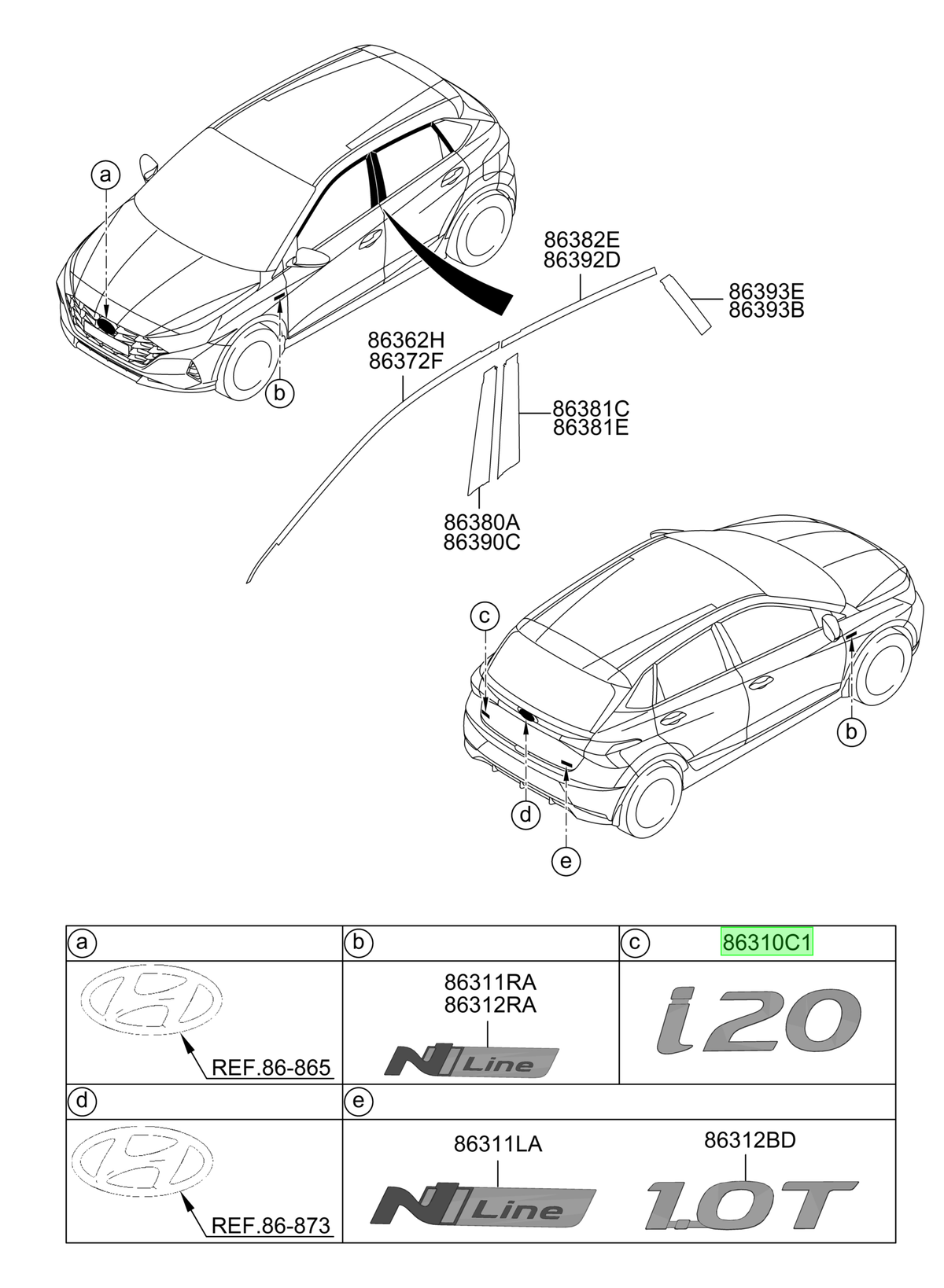 Emblema Original Para Hyundai I20 2020-2024