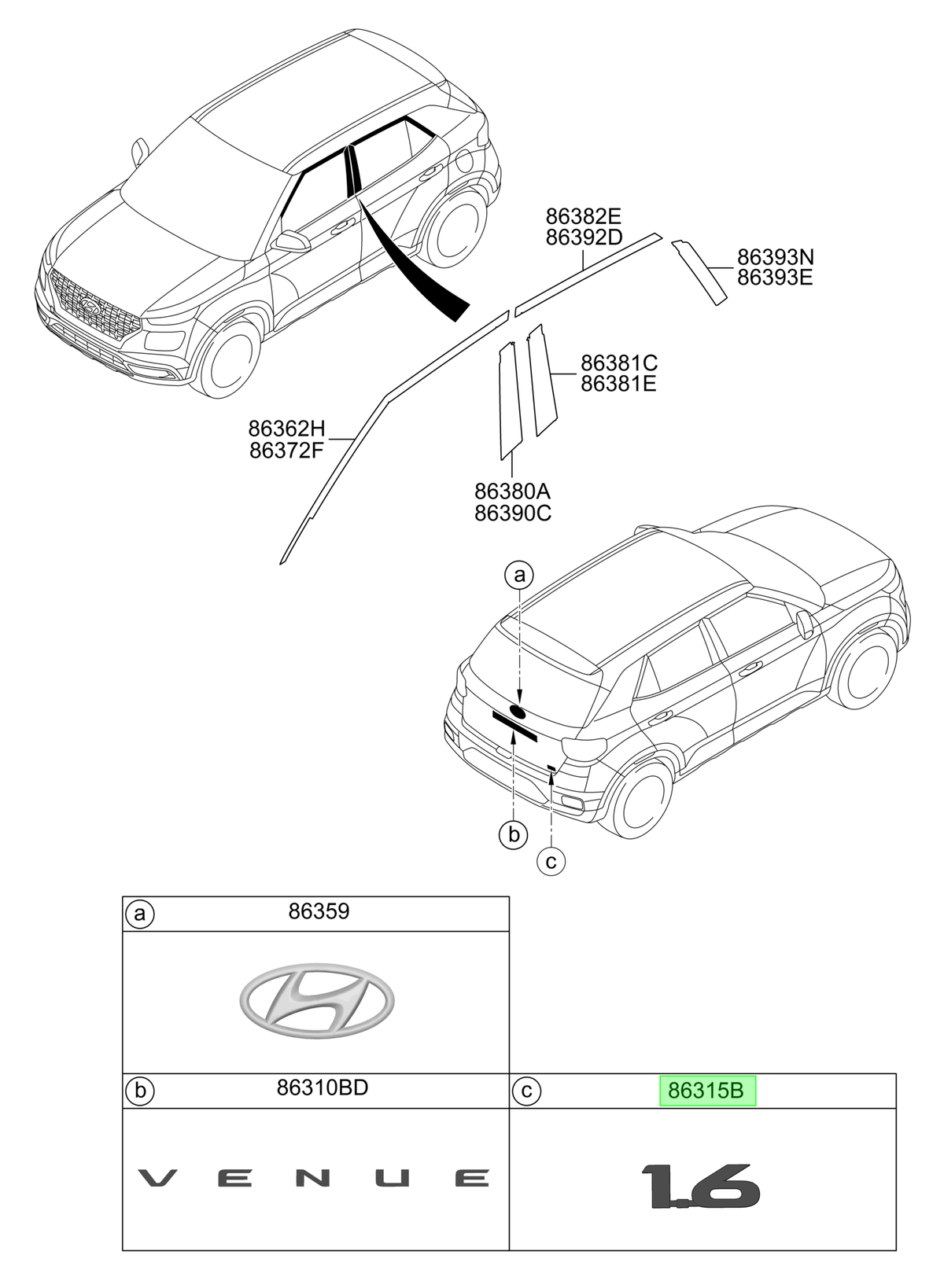 Emblema Original Para Hyundai Venue 2019-2025