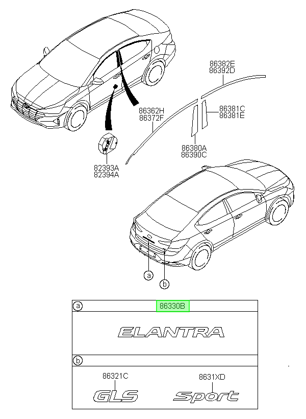 Emblema Original Para Hyundai Elantra 2018-2025