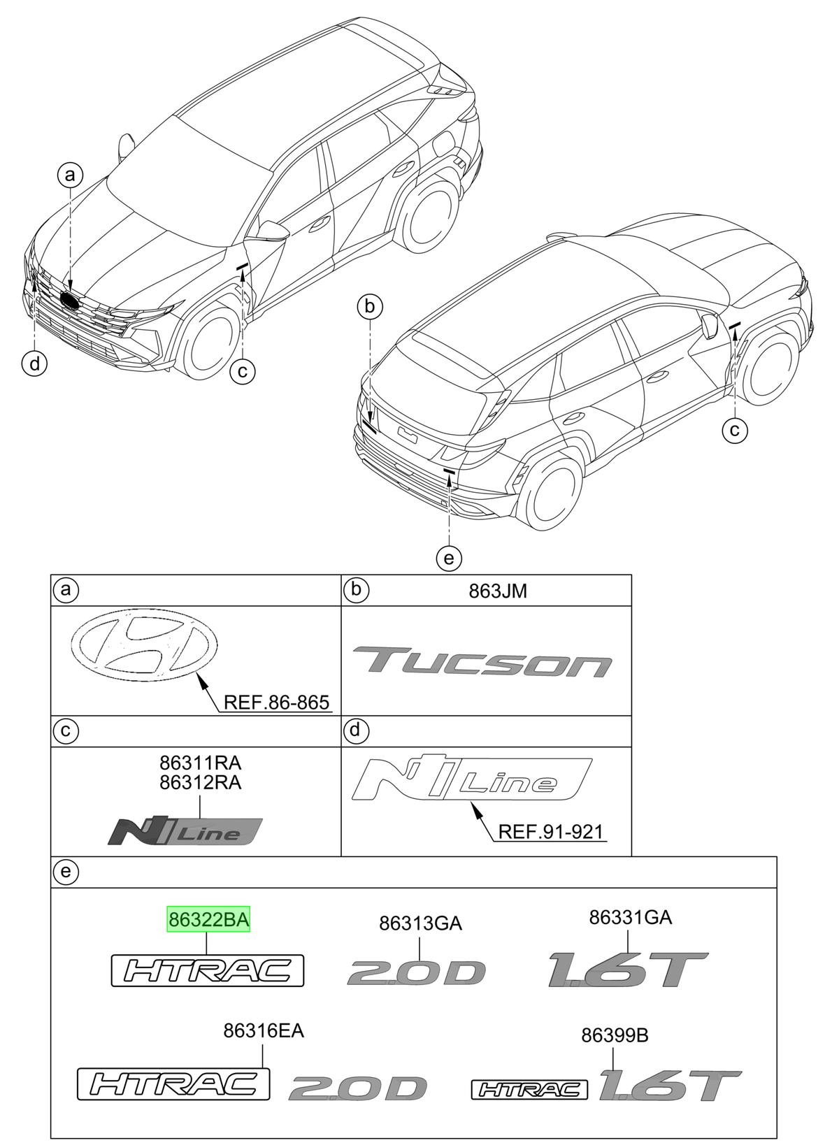 Emblema Original Para Hyundai Tucson 2023-2025