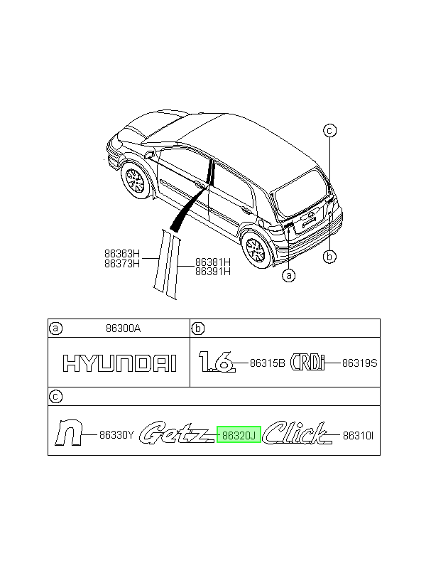 Emblema Original Para Hyundai Getz 2002-2011