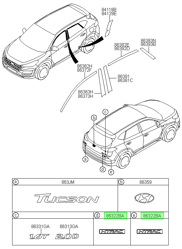Emblema Original Para Hyundai Tucson 2018-2025