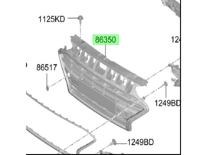 Rejilla Central Del Orig.para Hyundai G. I10 2021-2023