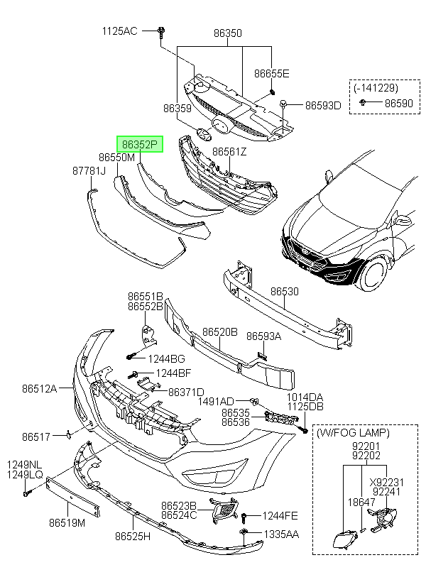 Bisel Rejilla Cromada Orig. Para Hyundai  Tucson 2011-2014