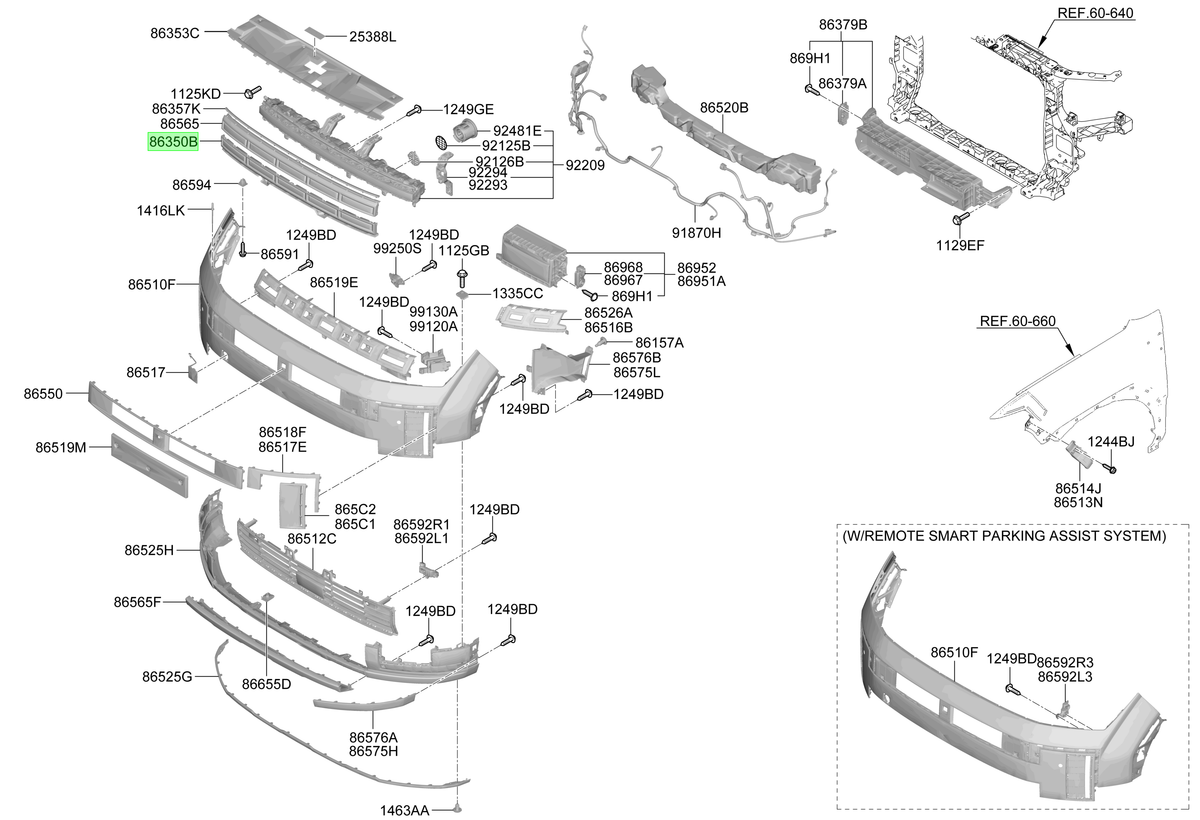 Máscara Original Para Hyundai Santa Fe 2023-2025