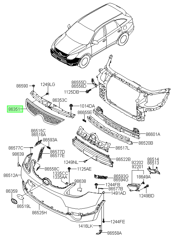 Mascara Del/azera Orig. Para Hyundai Veracruz 2007-2013