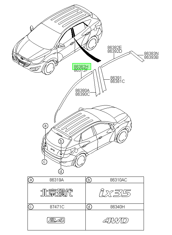Moldura Lh Original Para Hyundai Tucson 2009-2016
